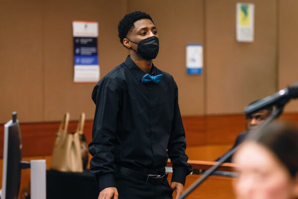 Damone Blalock, a defendant in YSL/Young Thug trial appears in court for jury selection at Fulton County Courthouse on Wednesday, January 4, 2023.  (Natrice Miller/natrice.miller@ajc.com)