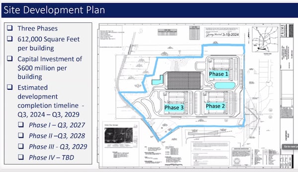 This is a site plan of a proposed data center campus by Microsoft in Union City.