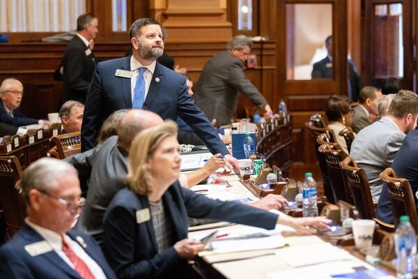 Representatives vote on an election audit bill at the Georgia House of Representatives at the Capitol in Atlanta on Feb. 12 2024. (Arvin Temkar / arvin.temkar@ajc.com)