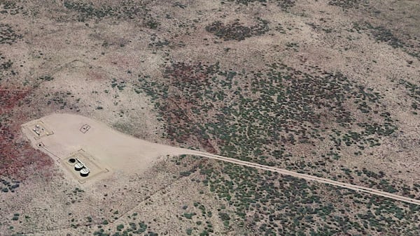 This 2018 Google Maps image shows the location where Chris Watts, 33, of Frederick, Colorado, disposed of the bodies of his pregnant wife, Shanann Watts, 34, and their daughters, Bella, 4, and 3-year-old Celeste. Investigators found the girls' bodies submerged in crude oil inside the two tanks shown. Shanann Watts' body was buried in a shallow grave near the tanks. The bodies were dumped at a work site belonging to Anadarko Petroleum Corp., for whom Chris Watts worked prior to  his arrest, about 60 miles from the family's home.