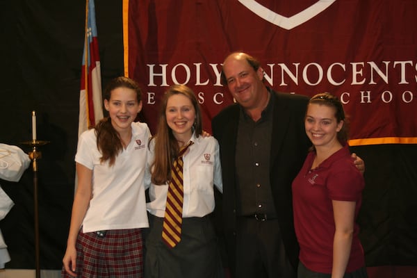 Brian Baumgartner during a visit to his alma mater. Photos: courtesy of Holy Innocents Episcopal School