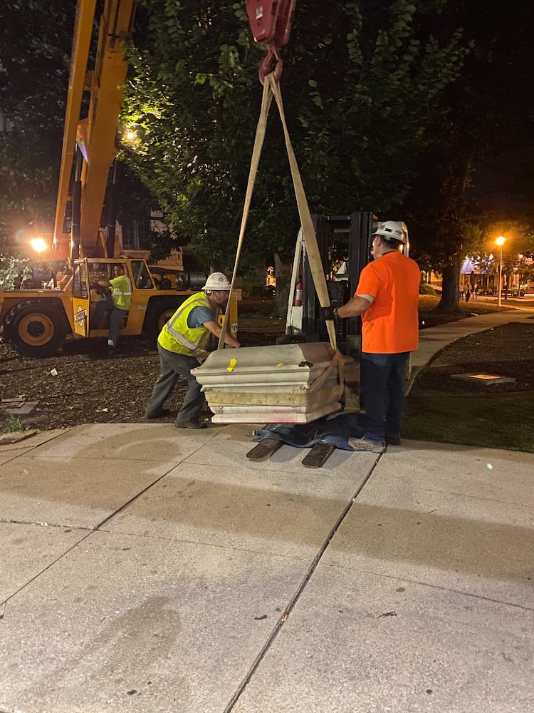 Photos: Confederate monument removed after standing 112 years in DeKalb