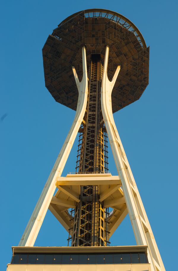 The Space Needle on a late afternoon in May 2018 in Seattle. (Alan Behr/TNS)