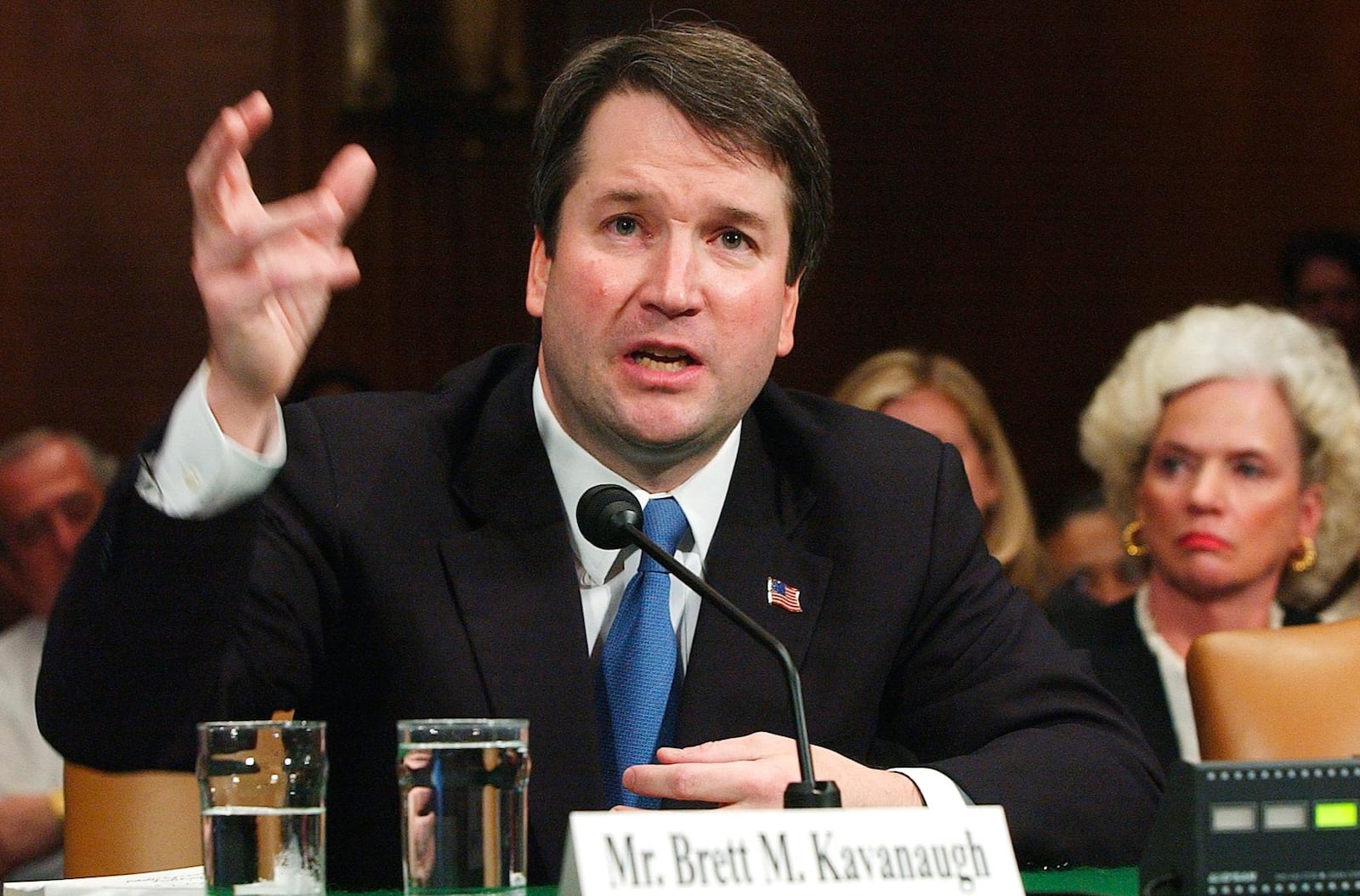 In this April 26, 2004, file photo, Brett Kavanaugh appears before the Senate Judiciary Committee on Capitol Hill in Washington. Kavanaugh is President Donald Trump’s nominee to succeed retiring Supreme Court Justice Anthony Kennedy.