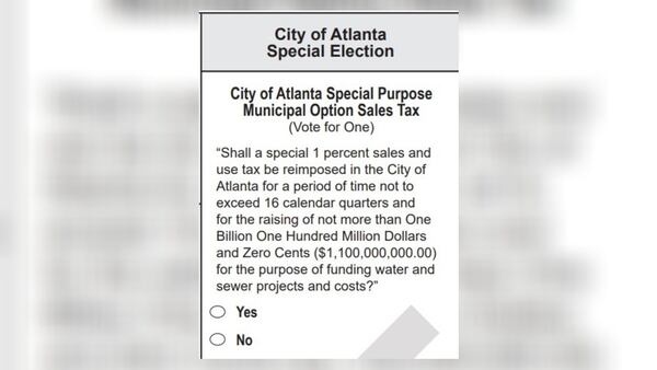 City of Atlanta referendum to extend the Municipal Option Sales Tax, or MOST, a 1-cent sales tax on goods and services within the city. This appears on ballots within city of Atlanta in DeKalb and Fulton Counties on May 21, 2024. (Sample ballot, Fulton County)