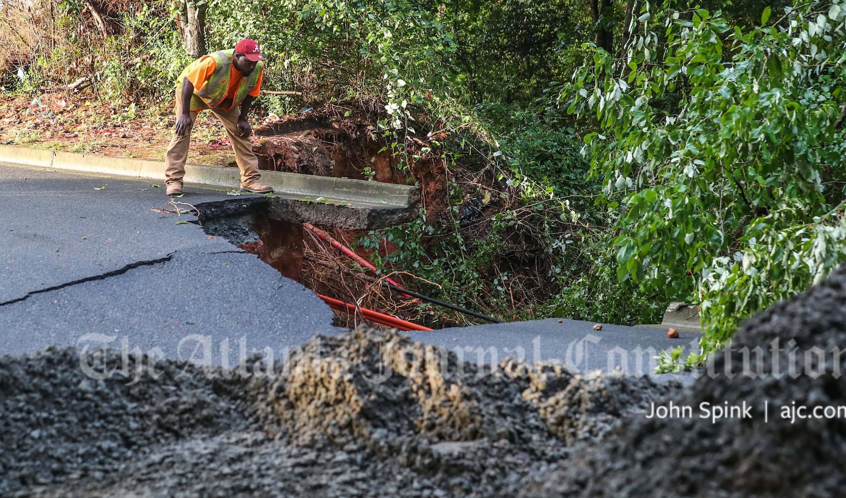 Pickens Industrial Drive at Sope Creek - washed out