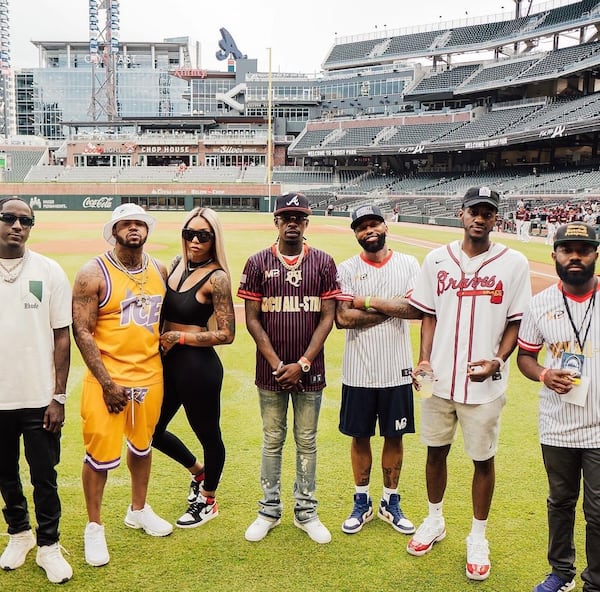 Minority Prospects invited Rich Homie Quan (center) to throw out the first pitch at their annual HBCU all-star game.