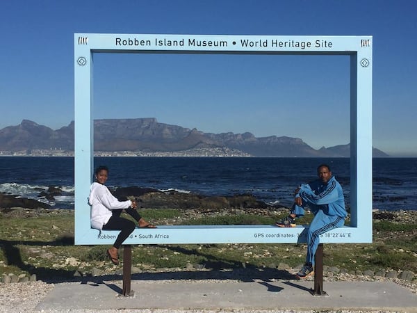 Daphne and Walter Jordan on a recent vacation trip to South Africa. Daphne Jordan said the couple have been fortunate on their extensive world travels, but have had a few close calls.