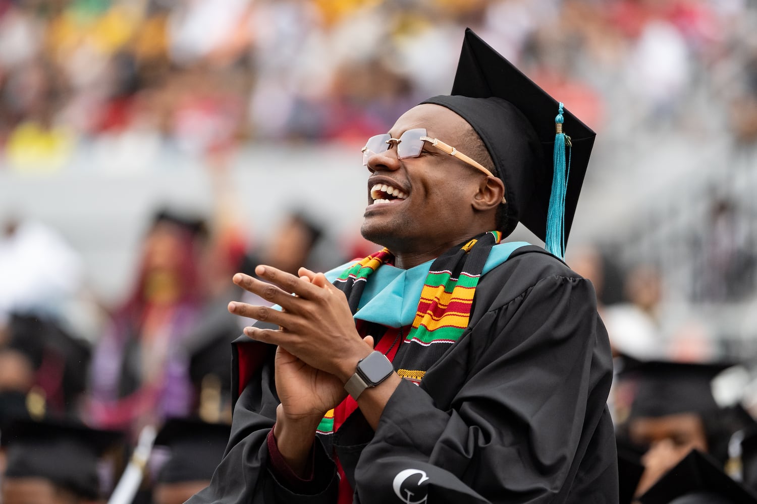 Graduates, faculty and family gather for the Clark Atlanta University 35th annual commencement convocation.