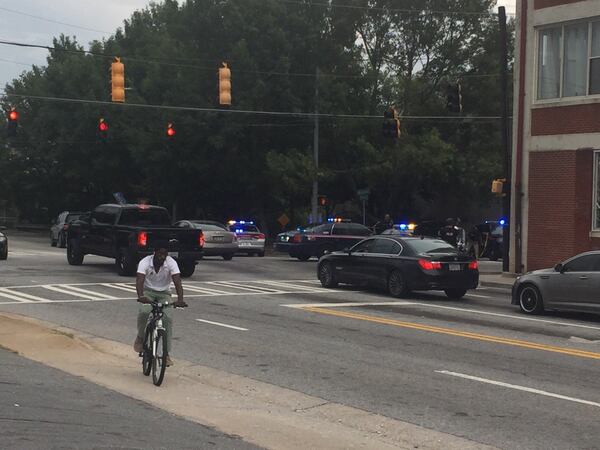 A man was thought to be holed up in an apartment on Whitehall Street on Tuesday but turned out not to be there. (Credit: Channel 2 Action News)