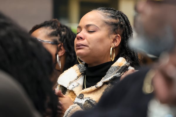 Natasha Ramos, sister of late MARTA bus driver Leroy Ramos, during Thursday's meeting.
