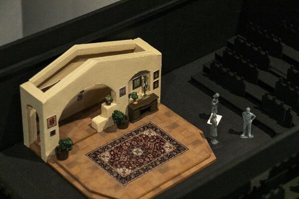 Set builders first created a model of the house that sisters Julia and Patricia share in "Dream Hou$e," before creating the set. Photo: the Alliance Theatre.