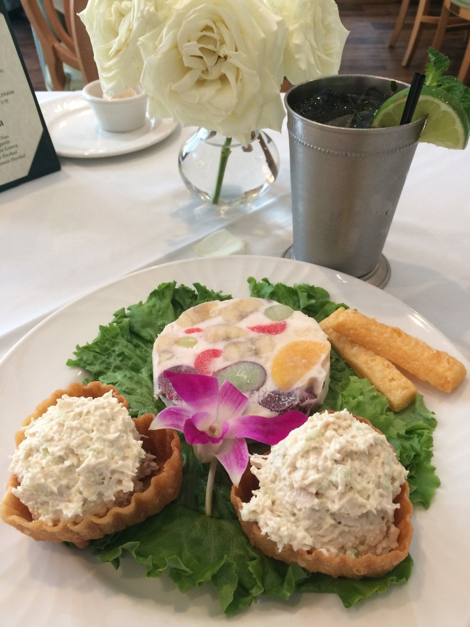 The classic chicken-salad plate at Swan Coach House is wonderful with a mint julep. CONTRIBUTED BY WENDELL BROCK