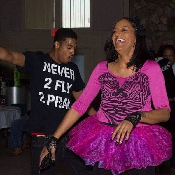 Parrish Pierce and his mother Decembre are seen hitting the dance floor together. He died in 2020 after attempting to get out of a subset of the national Bloods gang.