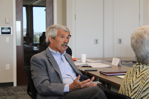 Clark Hungerford, chairman of the Development Authority of Cobb County, speaks at the board's meeting on Tuesday, April 18, 2023. (Taylor Croft/taylor.croft@ajc.com)