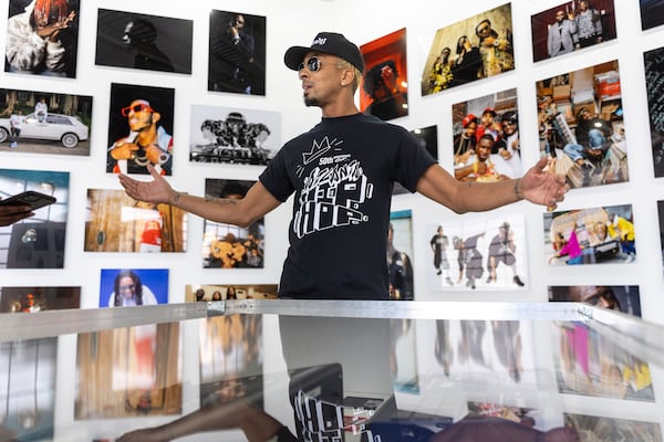 Underground Atlanta often hosts art pop-ups like this hip-hop pop-up last year with music producer Dallas Austin. (Arvin Temkar/The Atlanta Journal-Constitution/TNS)