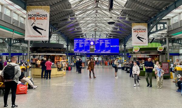 The entrance to Dublin's Heuston Station, one of the primary train stations in the city. It was completed in 1846, making it slightly older than Five Points. I visited Heuston to travel to visit the family of Georgia Tech punter David Shanahan in Castleisland in the country's southwest.
Georgia Tech fans making the trip expecting to see "Book of Mormon" will be disappointed; it doesn't open in Dublin until next year. (AJC photo by Ken Sugiura)