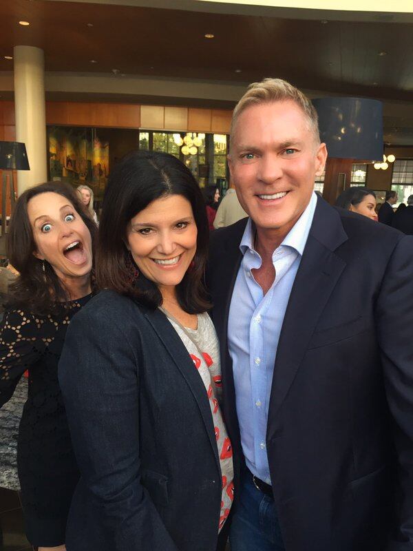 Weather Channel host Sam Champion, Atlanta broadcaster Mara Davis and - surprise! - Liz Lapidus celebrate at The Palm.