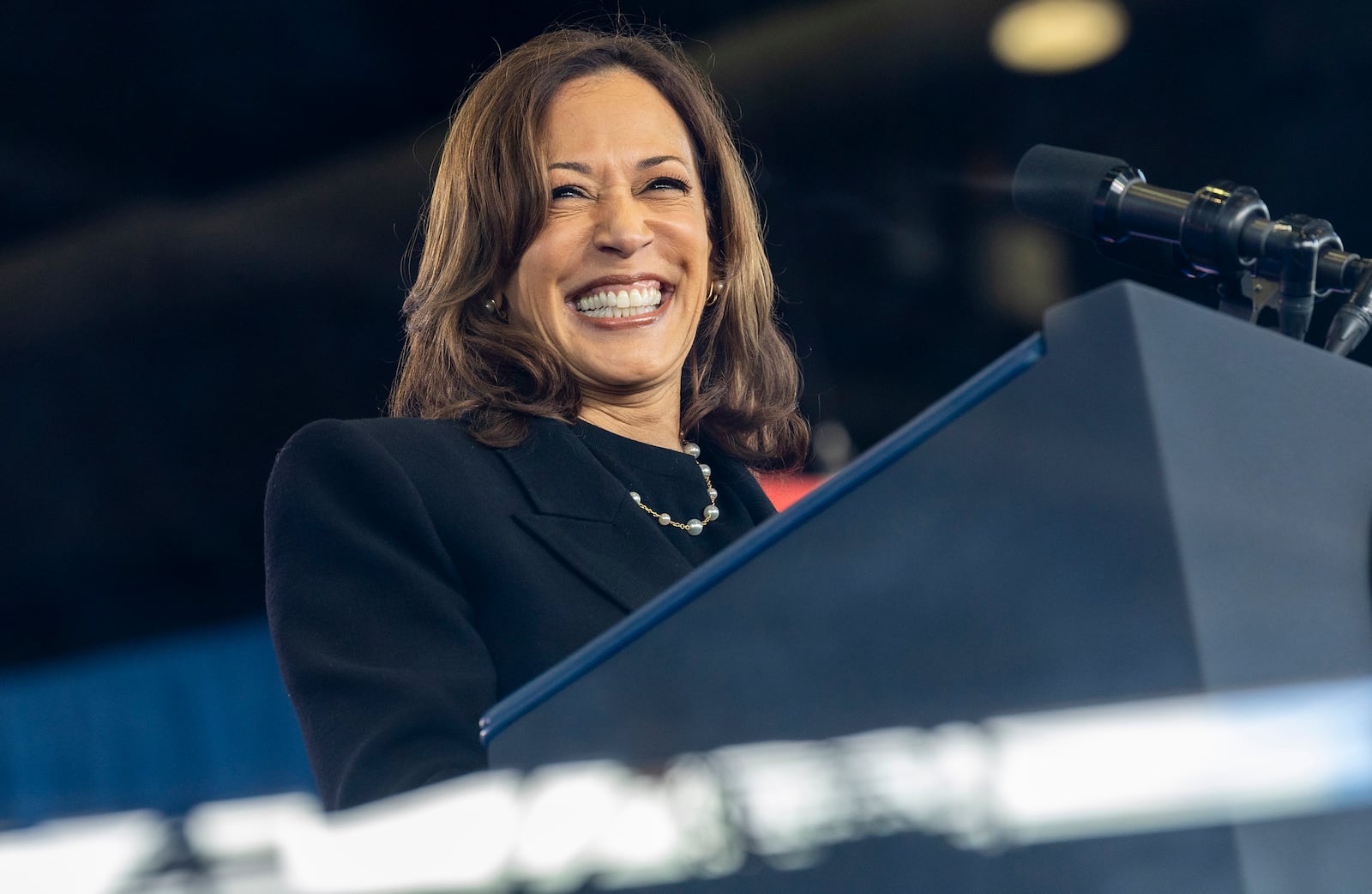 Vice President Kamala Harris spoke at a rally in Raleigh, N.C., on Wednesday.