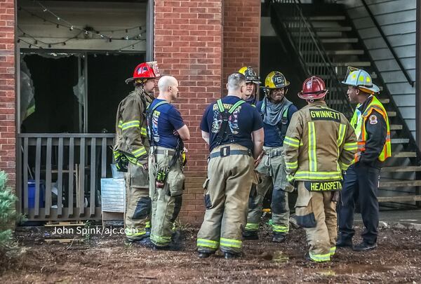 Crews responded to a fire Thursday at an apartment complex in Gwinnett County.