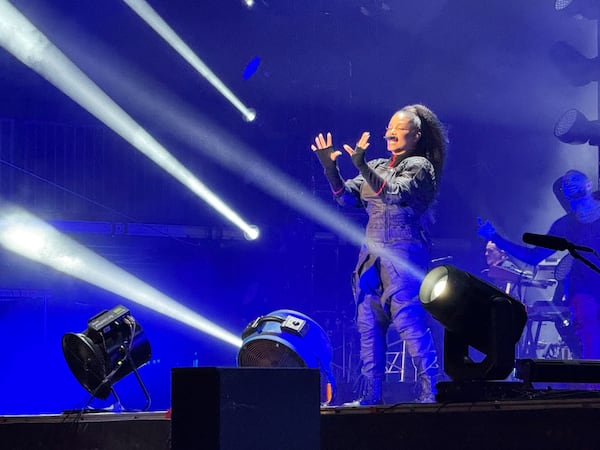 Janet Jackson closed out the first day of ONE Musicfest at Atlanta's Piedmont Park on Saturday night, Oct. 28, 2023. (Leon Stafford/AJC)