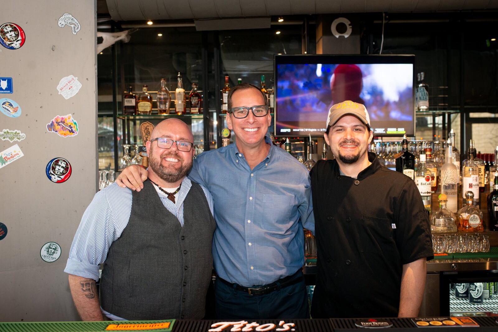 The Daily Tavern team (from left to right), General Manager Dave Lynn, Owner David Abes, and Executive Chef Chris Lantz. Photo credit- Mia Yakel.