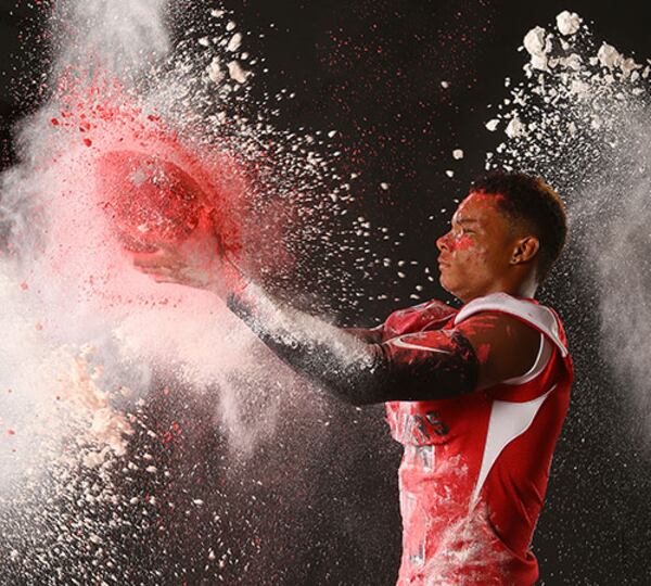 Savannah Christian wide receiver/sprinter Demetris Robertson. (Curtis Compton / AJC)