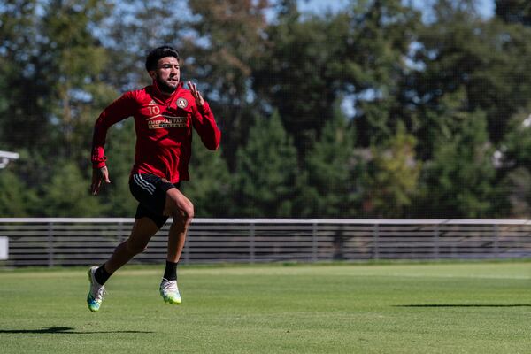 Atlanta United's Marcelino Moreno is shown training at the team's facility in Marietta. (Photo courtesy of Atlanta United)