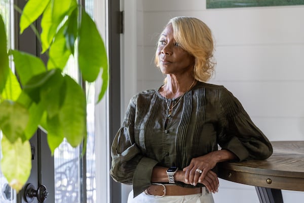 Jo Vivian, daughter-in-law of Civil Rights leader C.T. Vivian, poses for a portrait at her home in Atlanta on Monday, April 8, 2024. (Arvin Temkar / arvin.temkar@ajc.com)