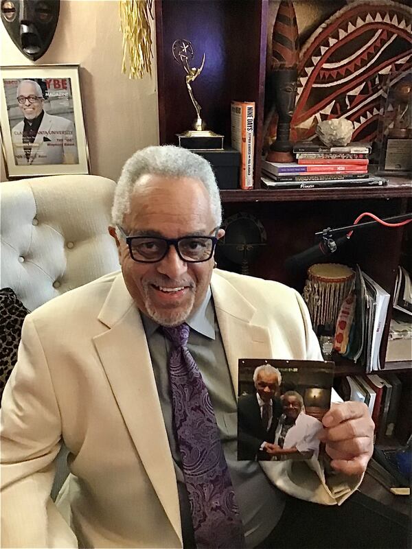 Maynard Eaton is shown with his C.T. Vivian tie: "It brought me to tears just knowing that his family and Rev. Vivian, a man of his ilk, cared so much about me." (Courtesy of Maynard Eaton)