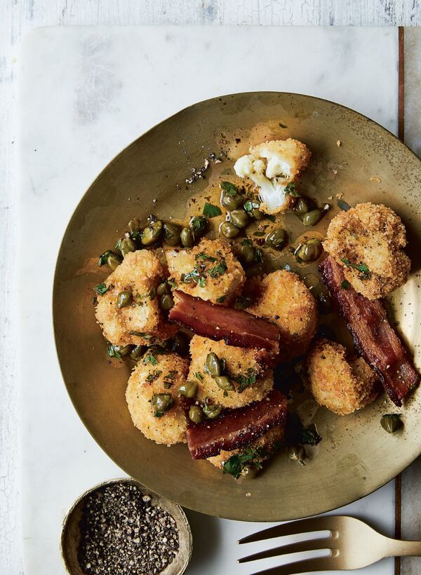 Cauliflower a la Prune from the cookbook Kitchen Remix. Contributed by Aubrie Pick, copyright 2020