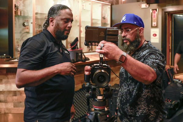 The Horne Brothers, Ryon and Tyson, prepare to shoot Goodie Mob for the upcoming "The South Got Something to Say" documentary.