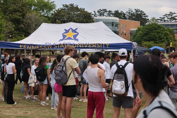 KSU students gather to take part in an event honoring Harrison Olvey.