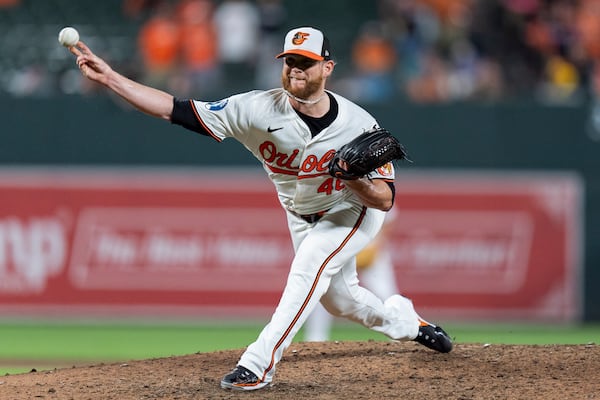 Craig Kimbrel, who recently signed a minor league deal to return to Atlanta after a decade away, during a game for the Orioles last season.