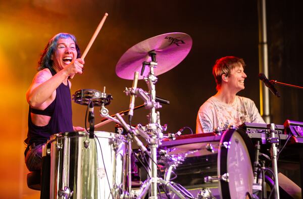 Atlanta, Ga: Matt & Kim brought the dance party to the Ponce de Leon Stage Friday night.Photo taken Saturday May 5, 2024 at Central Park, Old 4th Ward. AAJC 050524 shaky day three (RYAN FLEISHER FOR THE ATLANTA JOURNAL-CONSTITUTION)