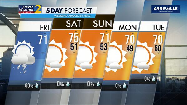 Five-day forecast for Oct. 12, 2023.