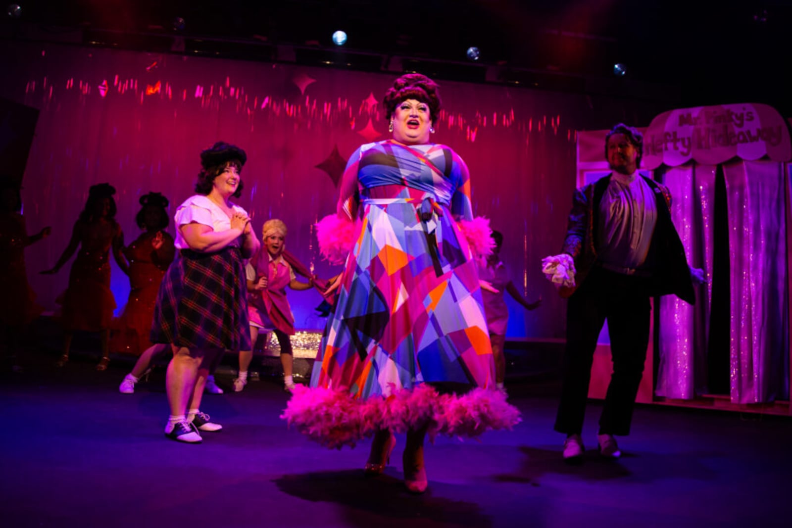 "Hairspray" castmates include Caty Bergmark (from left), Allie Hill, Blake Fountain and Joe Arnotti.