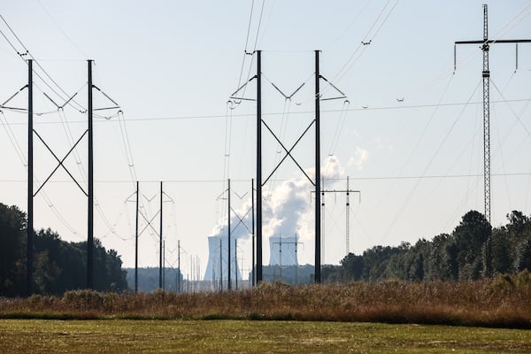 Cooling tower Units 1 and 2 of Plant Vogtle in Burke County near Waynesboro are seen on Friday, October 14, 2022. (Arvin Temkar / arvin.temkar@ajc.com)