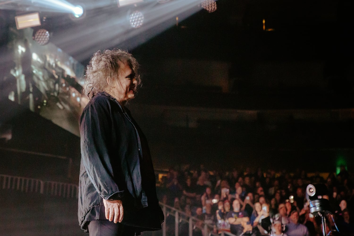 The Cure performs to an excited crowd at the State Farm Arena on June 27, 2023. (Sophie Harris for The Atlanta Journal-Constitution).