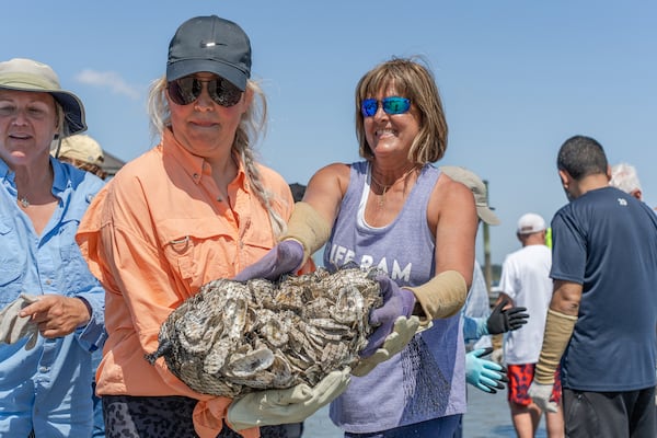 Volunteers help build oyster reef on Daufuskie Island.
Courtesy of Haig Point.