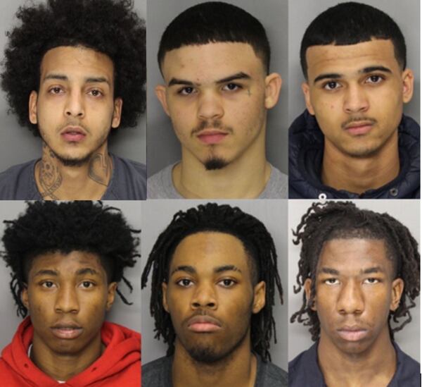 Top row, from left: Joseph Michael Rodriguez, Bryce Dowell, Dameyon Heck. Bottom row: Qwantrell Jarell Evans, Zavian Jermaine Stevenson, Qwantavis Jeffery Lamar Evans