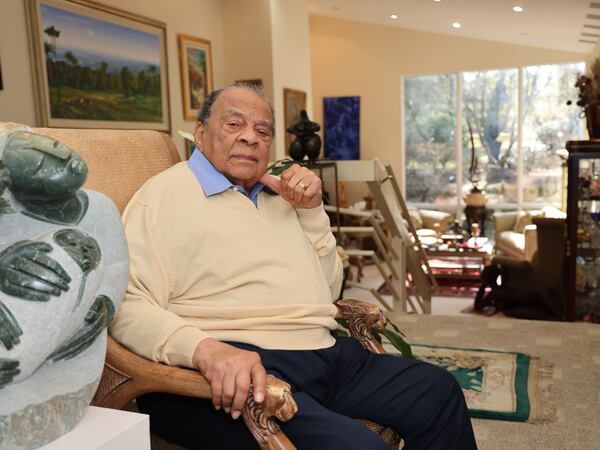 Ambassador Andrew Young in his home. He is a former mayor of Atlanta, civil rights icon and U.N. Ambassador. He turns 90 March 12."(Tyson A. Horne / tyson.horne@ajc.com)