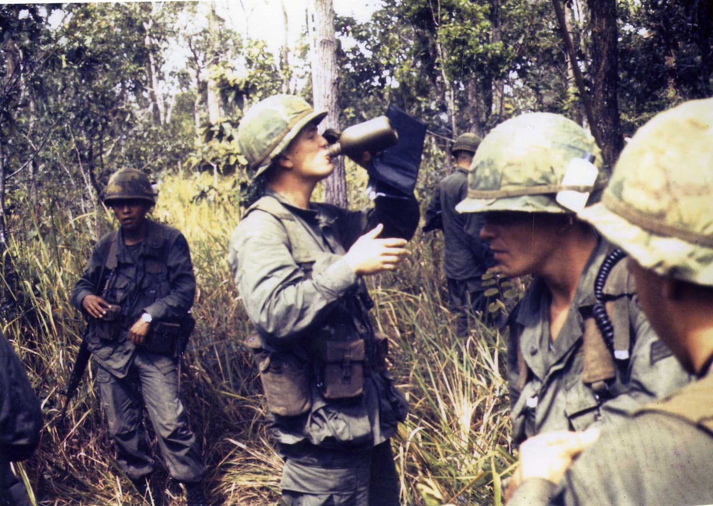 Max Cleland taking a water break in Vietnam