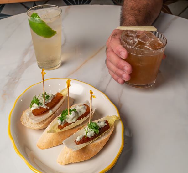 La Metro offers pintxos, the traditional bar snacks that usually involve some salty morsel speared onto a bit of bread. (Courtesy of the Imprints)