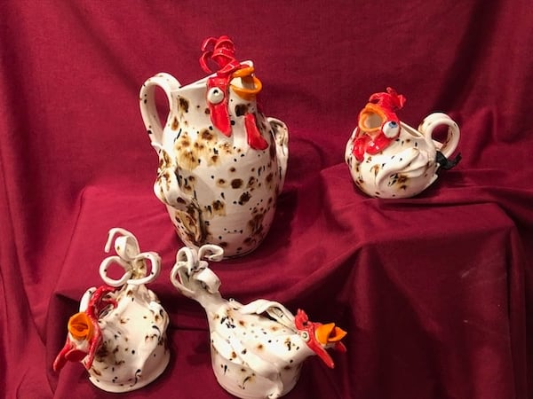 Chicken pottery from Julie Jones