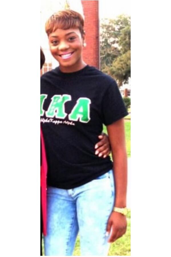 Jasmine Q. Louis, while a student at Savannah State University, where she became a member of Alpha Kappa Alpha Sorority in 2012.