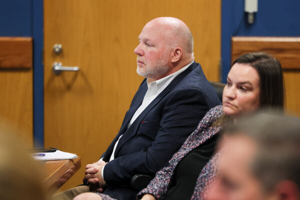 Mark Banta, former CEO of the Piedmont Park Conservancy, listens to the opening statements during the trial between the owners of The Nook on Piedmont Park and the Piedmont Park Conservancy on Tuesday, Feb. 4, 2025, in Atlanta. (Jason Getz/AJC)