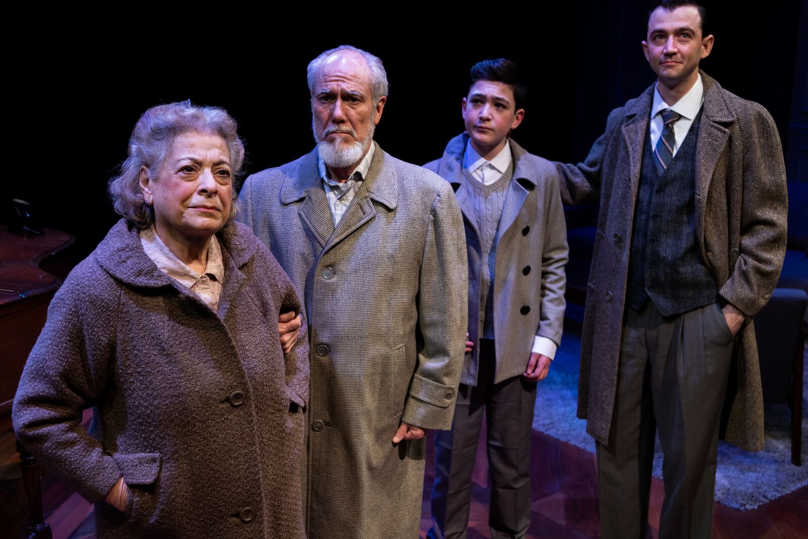 Susan Shalhoub Larkin (from left), Barry Stolze, Jacob Sherman and Shaun Maclean in Actor’s Express' "Prayer for the French Republic."
(Photo by Casey Gardner Ford)