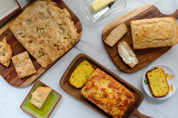 This trio of quick breads can be made, baked and on the table in under an hour. 