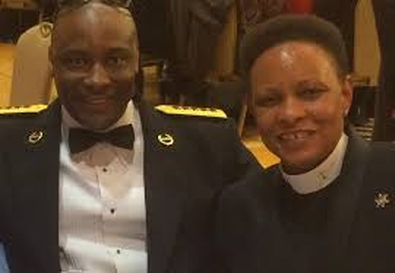 Mitzi Bickers, right, a former Atlanta City Hall official is now a chaplain with the Clayton County Sheriff’s Office. She is seen in this photo with Clayton Sheriff Victor Hill. SPECIAL